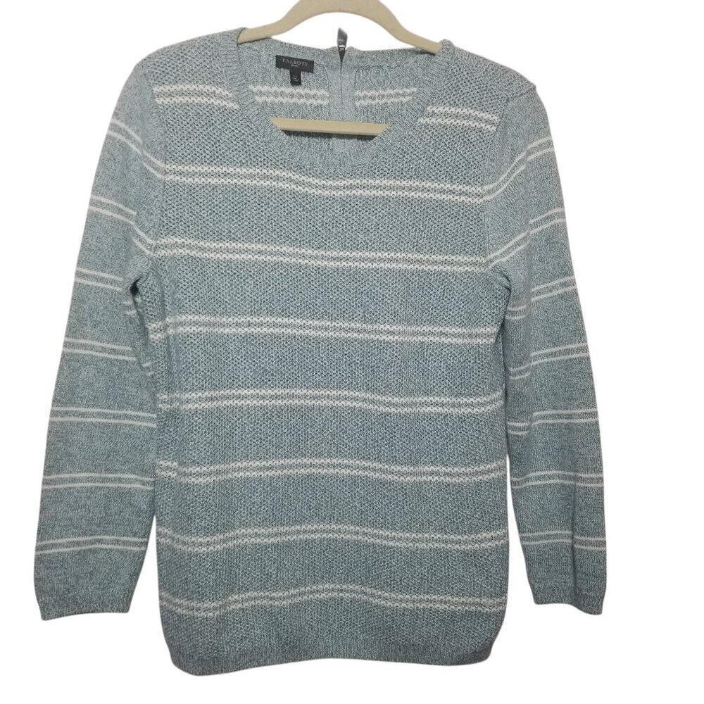 Talbots Women's Navy Stripe Preppy Sweater Sz LP